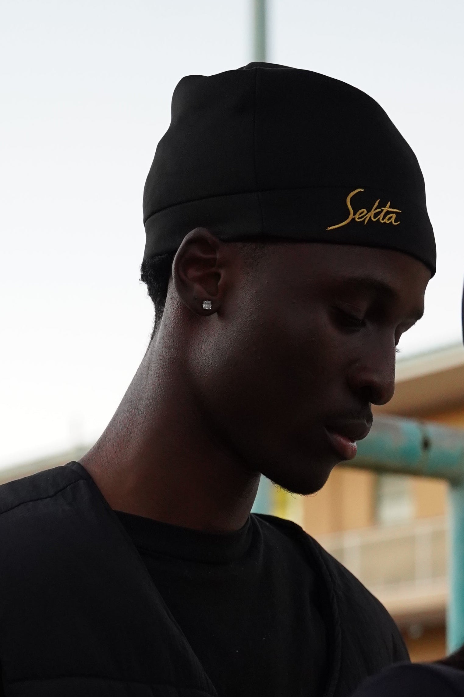 Black and Gold Skullcap